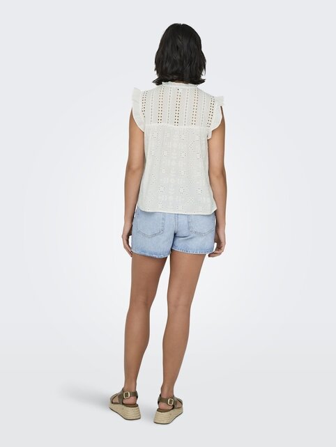 ONLREVA LIFE S/L EMB TOP WVN N ONLREVA LIFE S/L EMB TOP WVN N