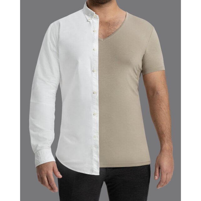 TENCEL 2-pack T-shirt deep V-n