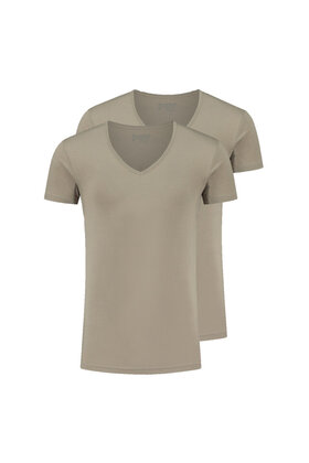 TENCEL 2-pack T-shirt deep V-n
