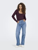 ONLEA L/S 2-WAY DEEP NECK TOP