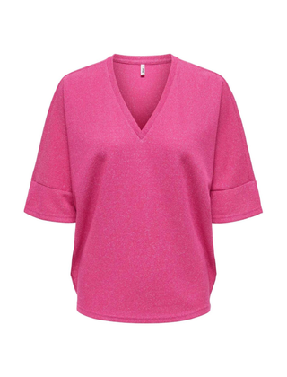 ONLIVY S/S GLITTER V-NECK TOP