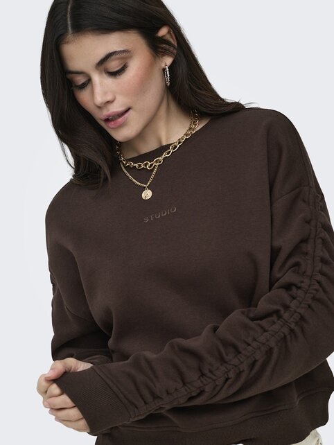 ONLSWEAT L/S RUCHED CREW SWT