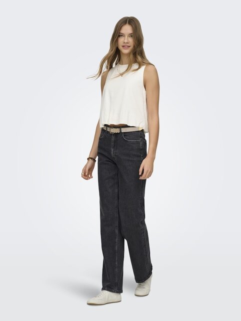 ONLGOA S/L BALLON LINEN BL TOP