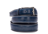 Leren Riem Jeans Blue Wax