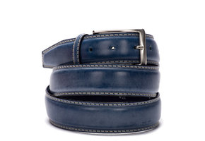 Lederen Gurtel Jeans Blue Wax