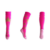 Fussball Socken golden stars fuchsie