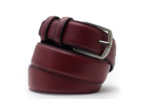 Leren Riem Wine Red