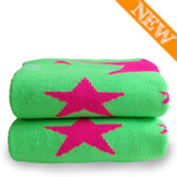 Hockeysokken Fuchsia Stars Fluor Green