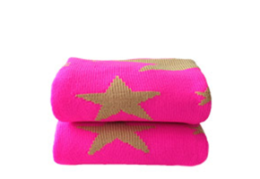 Hockey Socken golden stars fuchsie
