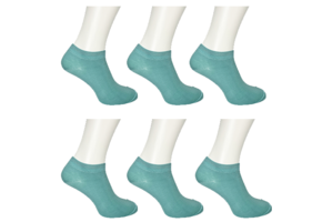 Sneakersokken - 6-pack - Zee groen - enkelsokken - unisex