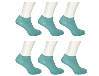 Sneakersokken - 6-pack - Zee groen - enkelsokken - unisex
