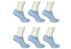 Sneakersokken - 6-pack - licht blauw - enkelsokken - unisex