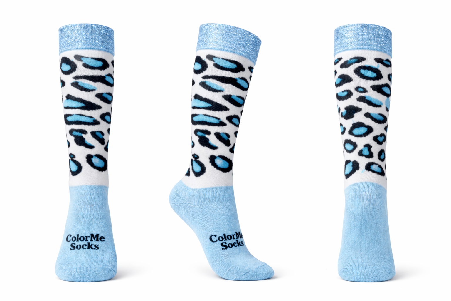 Hockeysokken Glitter Panther Sky Blue