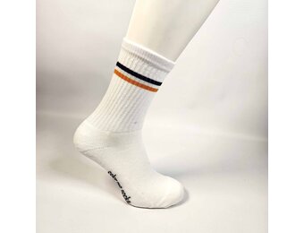 Sportsokken wit Two Rings Navy Blue / Orange Edition