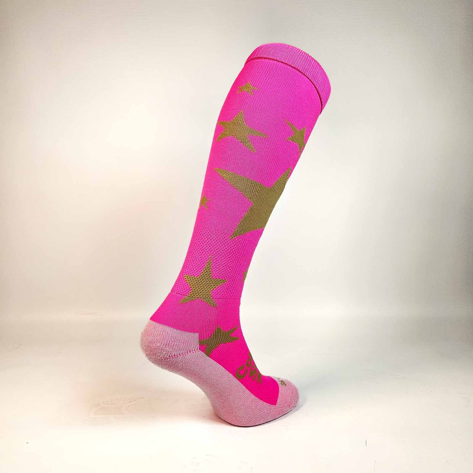 Hockeysokken Golden Stars Fuchsia