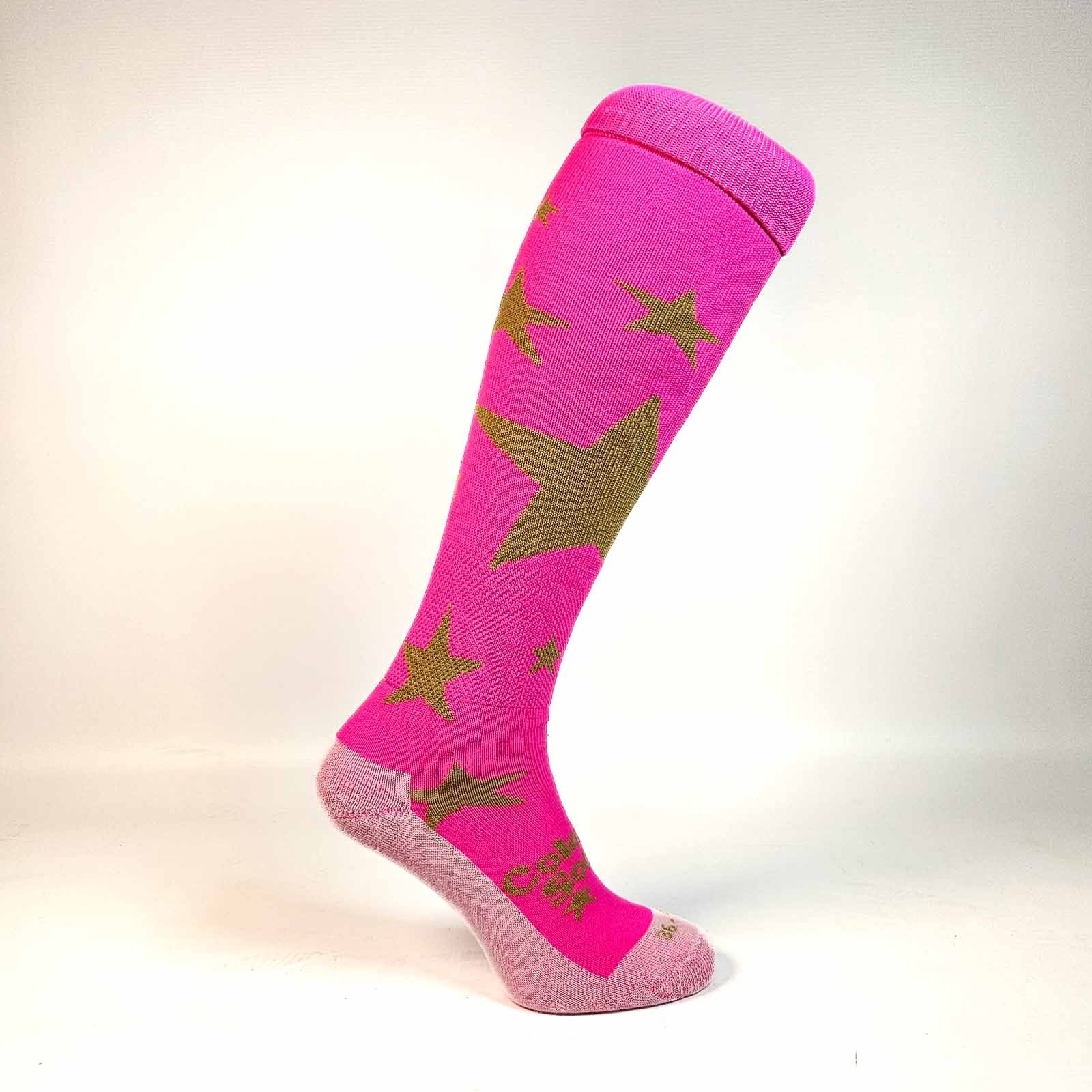 Hockeysokken Golden Stars Fuchsia
