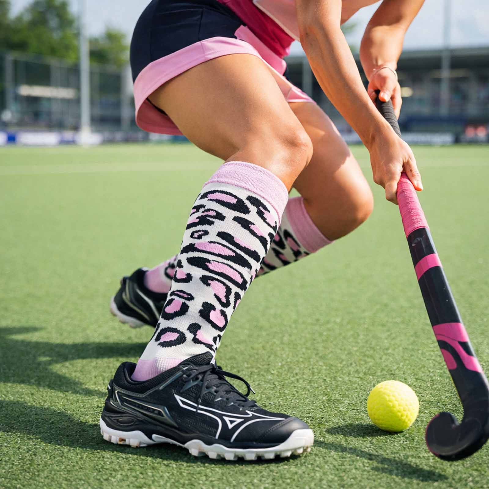 Hockeysokken Glitter Panther Bubble Pink