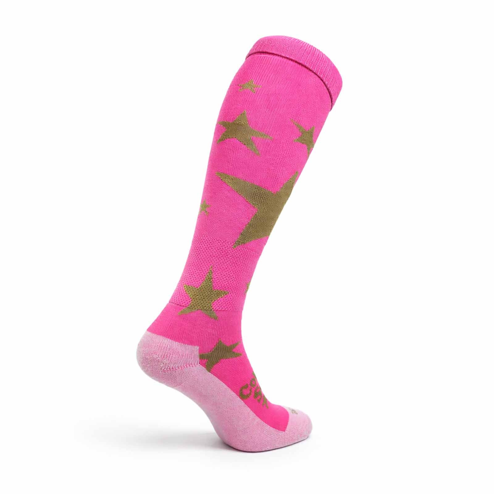 Hockey Socken golden stars fuchsie