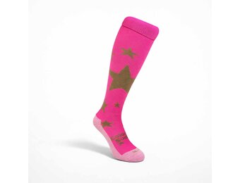 Hockey Socken golden stars fuchsie