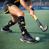 Hockey Socken golden stars Schwarz