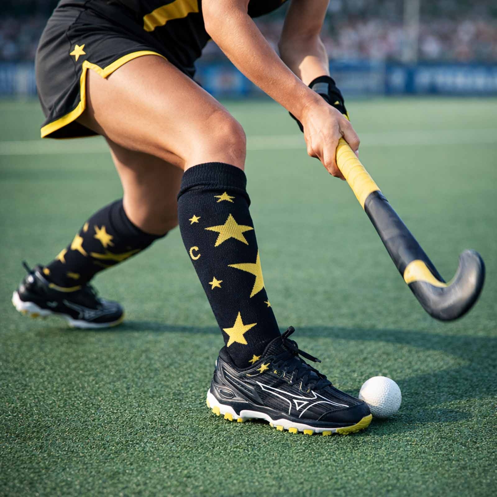 Hockeysokken Golden Stars Zwart
