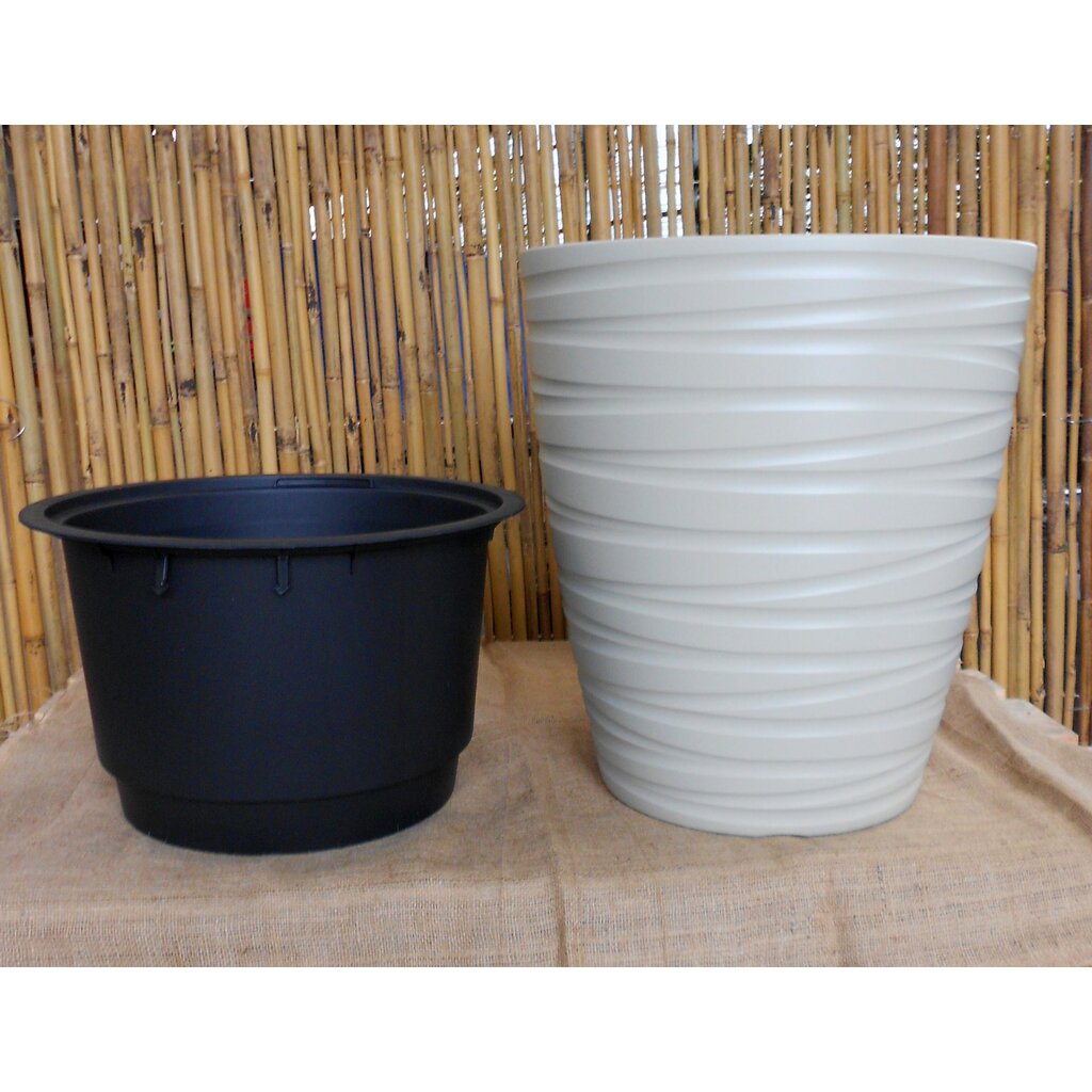 Bloempot Ydia Kleur Taupe  (H 53cm Ø48cm) Met uitneembare binnen pot