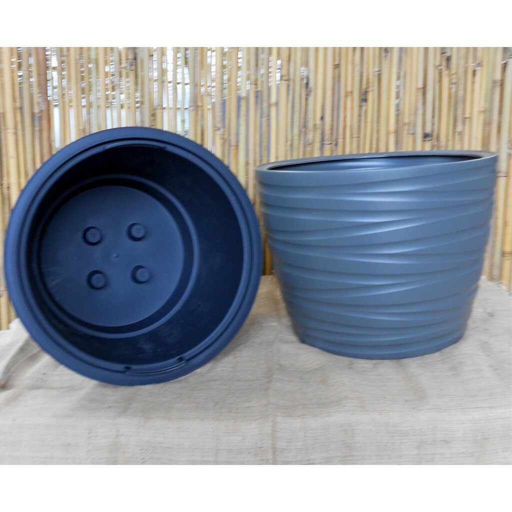 Bloempot Ydia kleur  grijs  (H 36cm Ø 48) Met uitneembare binnen pot