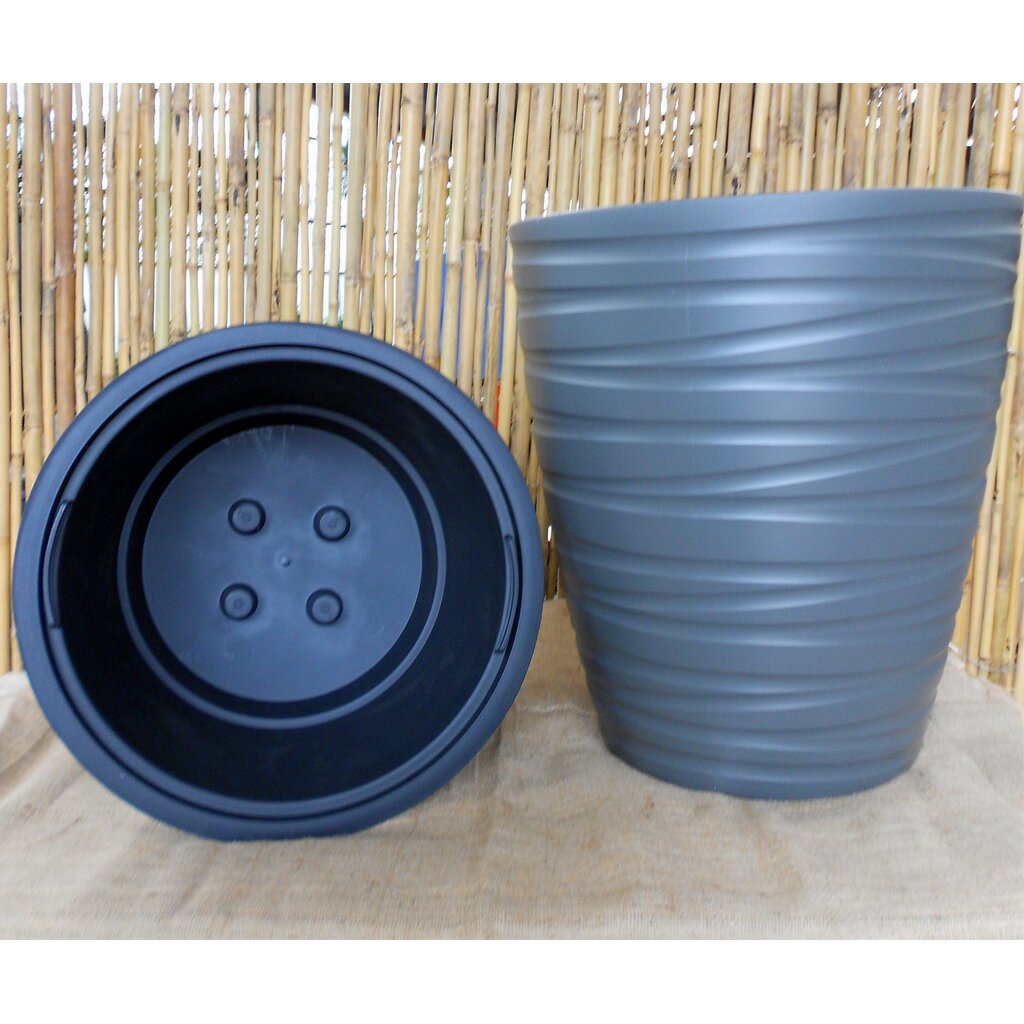 Blempot Ydia Grijs  (H53cm Ø48cm) Met uitneembare pot