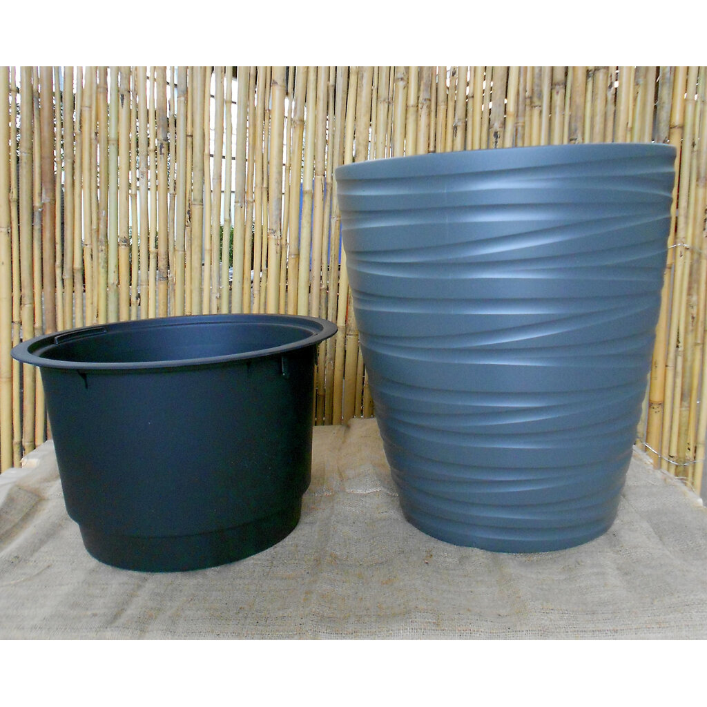 Bloempot Ydia kleur antraciet (H53cm Ø48cm)