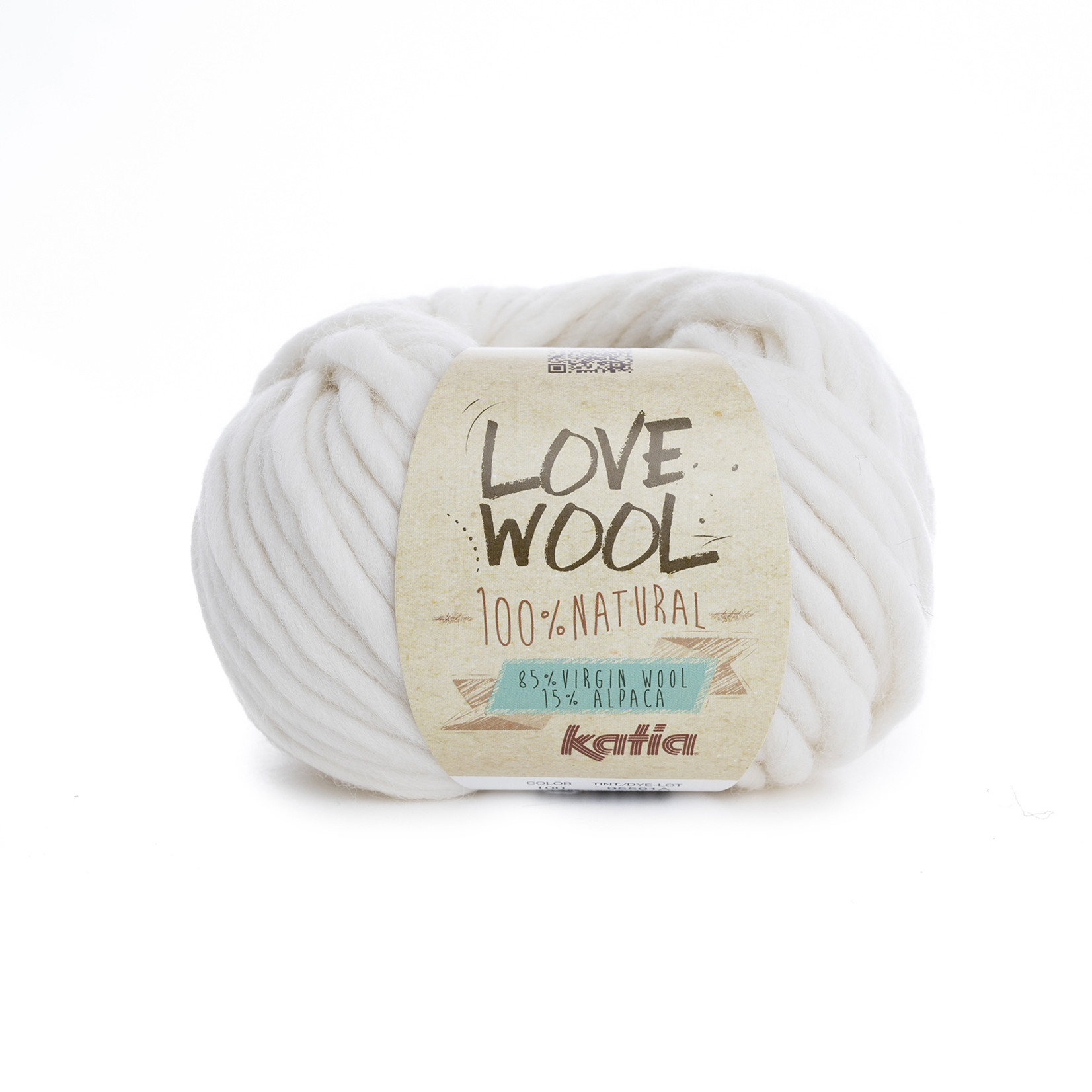 Katia Katia - Love Wool - kleur 100 - Ecru - 100 gr. = 50 m.