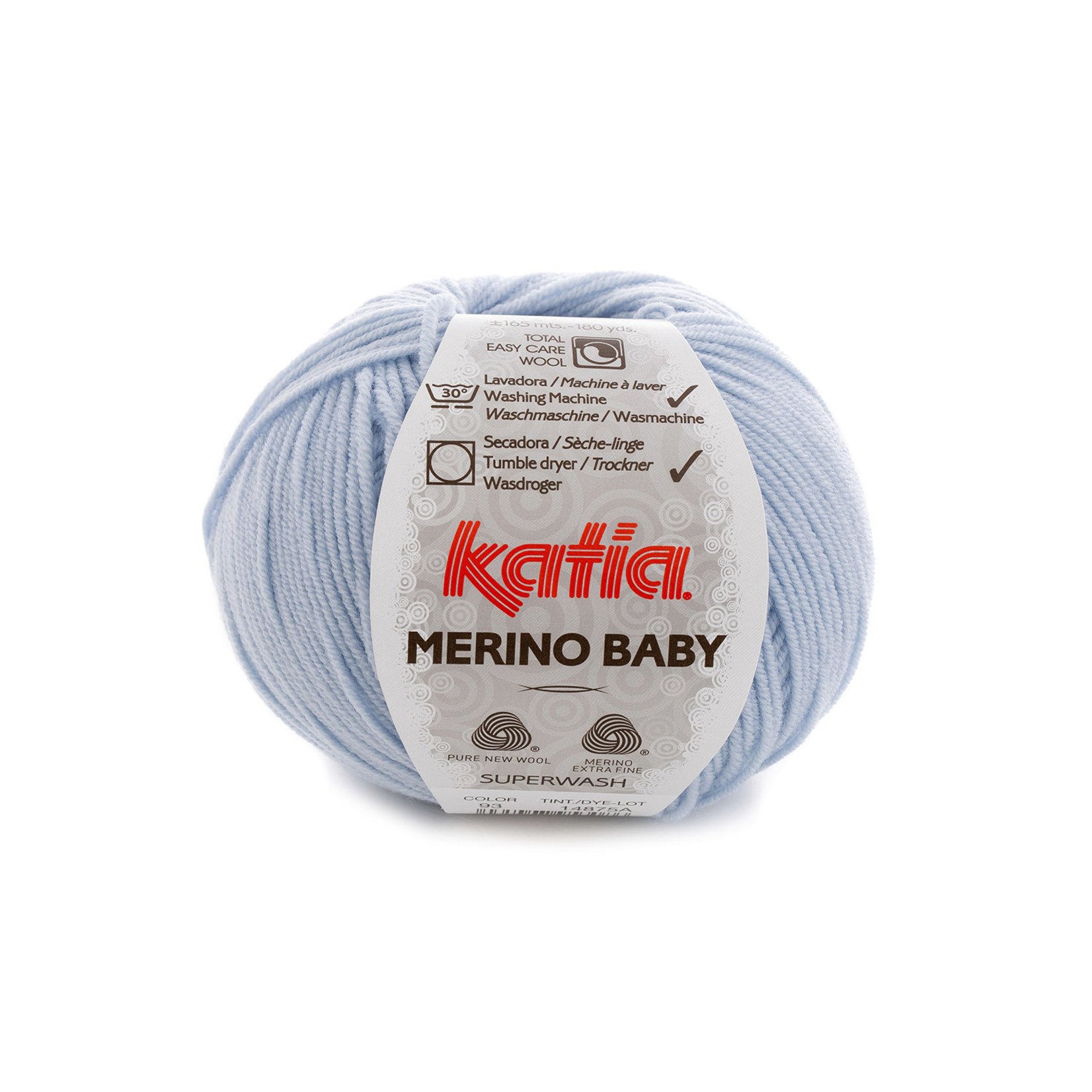 Katia Katia Merino Baby - 93 hemels blauw - 50 gr. = 165 m.