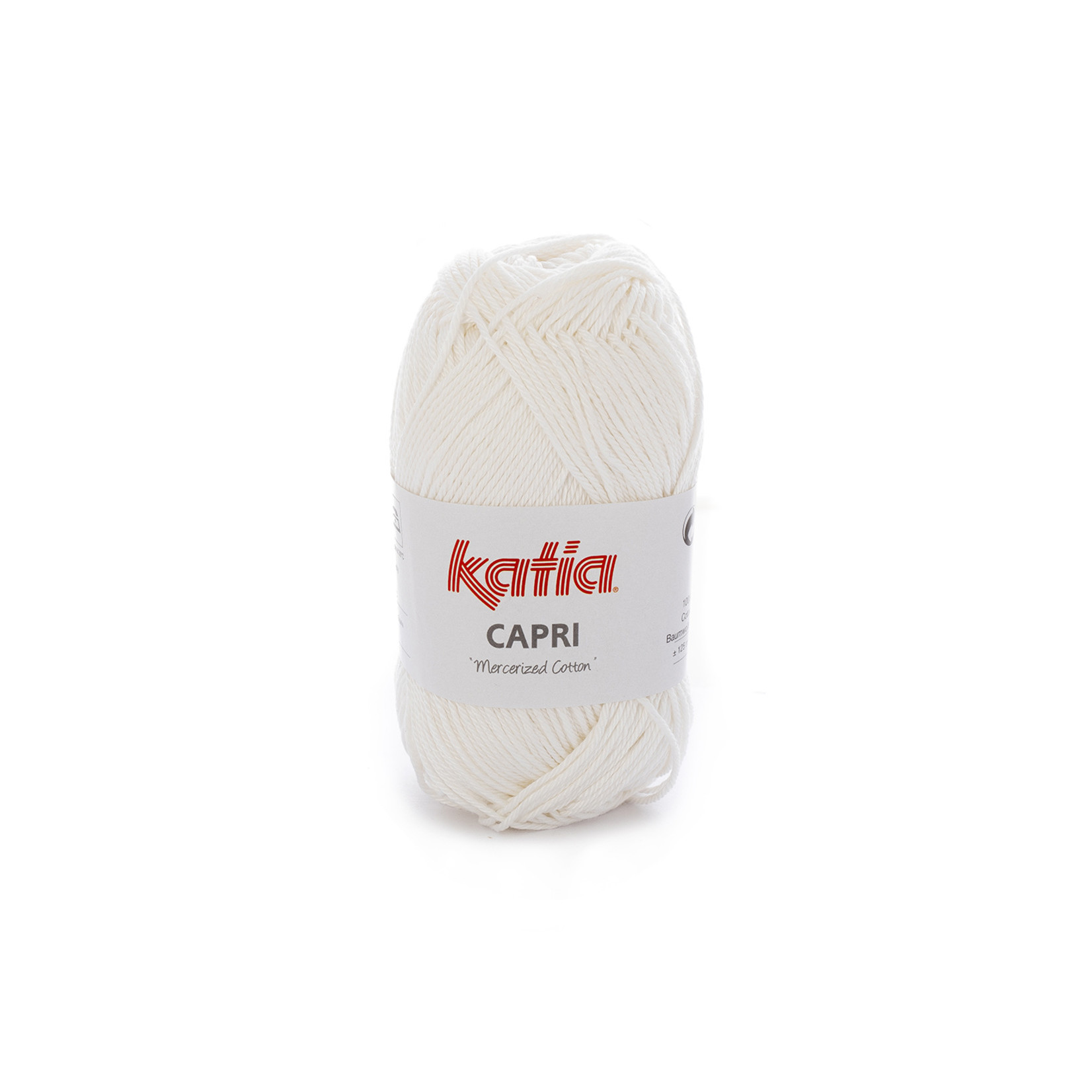 Atlas G wrijving Katia Capri - kleur 145 Ivoorkleurig - 50 gr. = 125 m. - 100% katoen -  WolVol natuurlijke fournituren