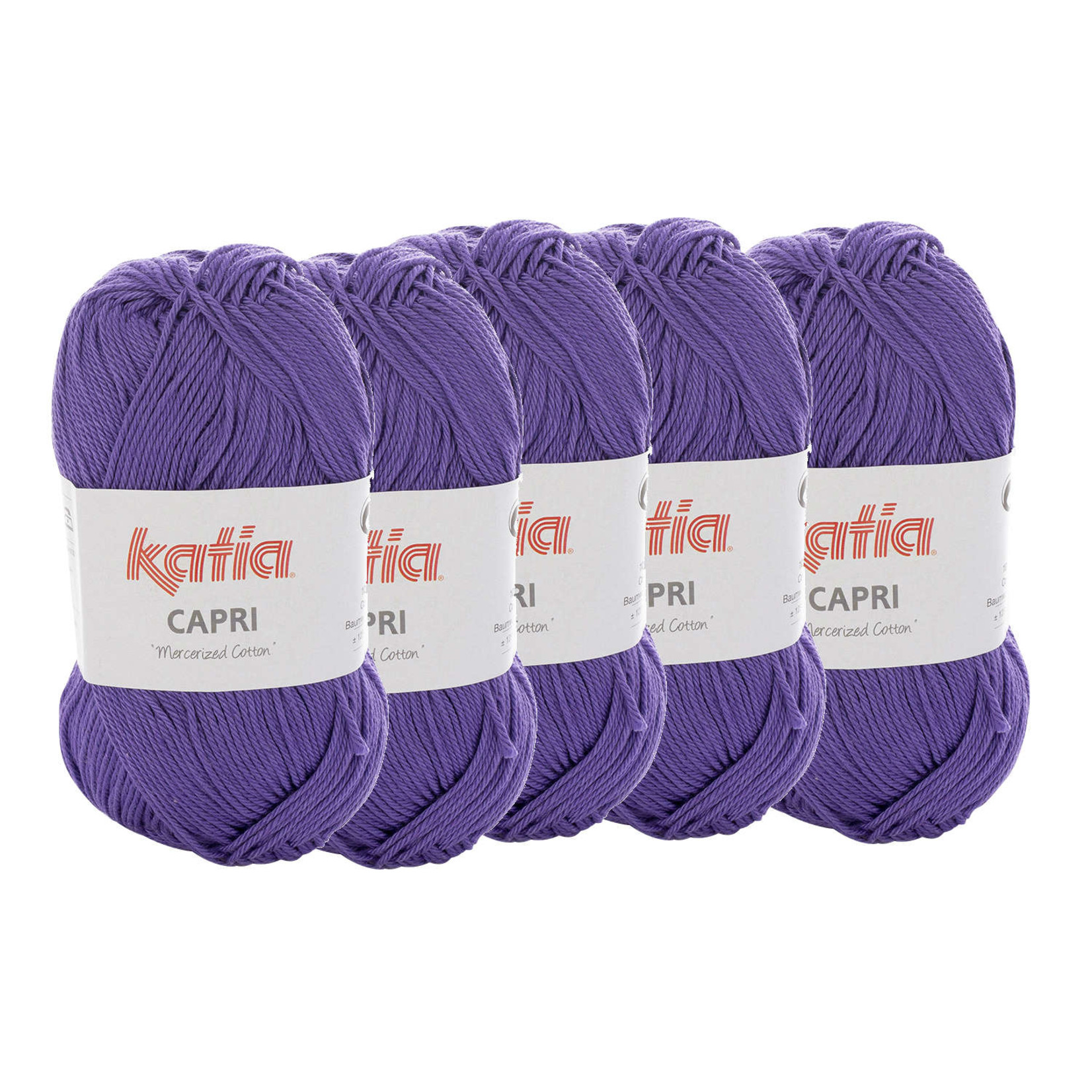Katia Katia Capri - kleur 131 Donkerlila - bundel 5 x 50 gr. / 125 m. - 100% katoen
