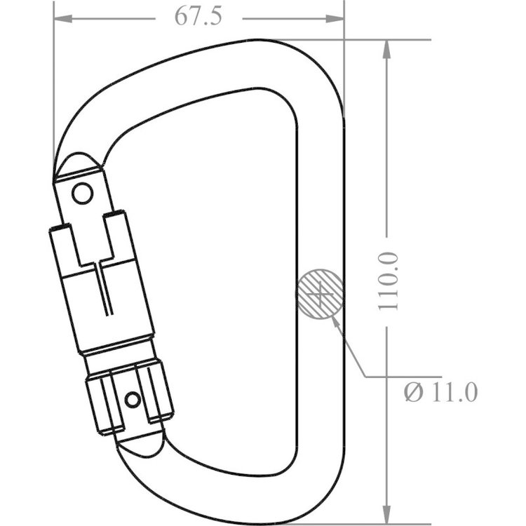 Kratos Aluminium Karabijnhaak 3-Voudig