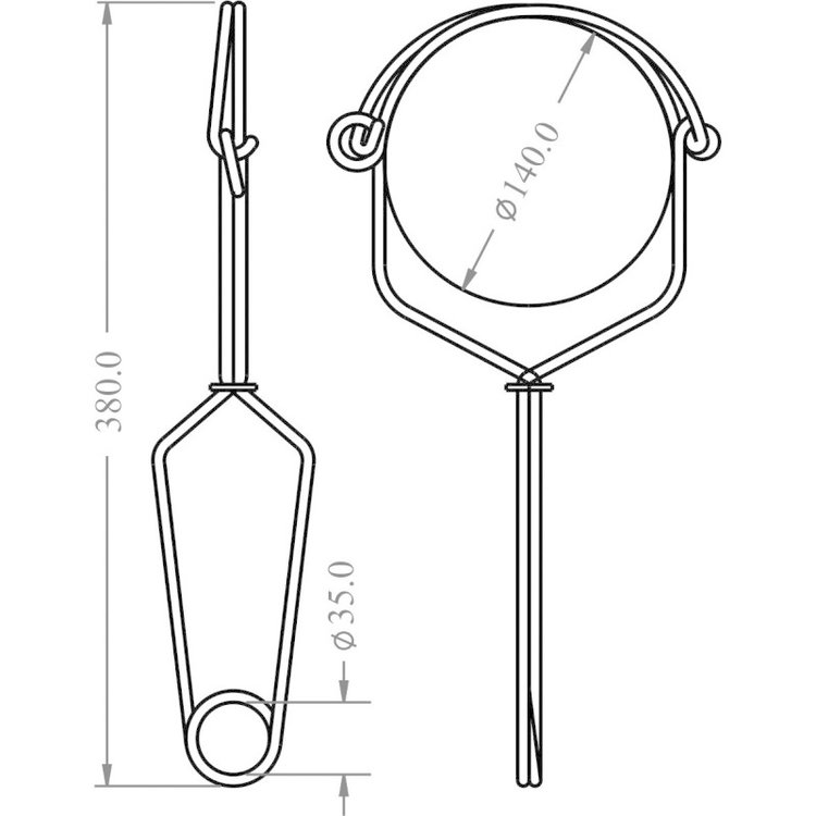 Kratos Roestvrij Stalen Ankerhaak 140 mm