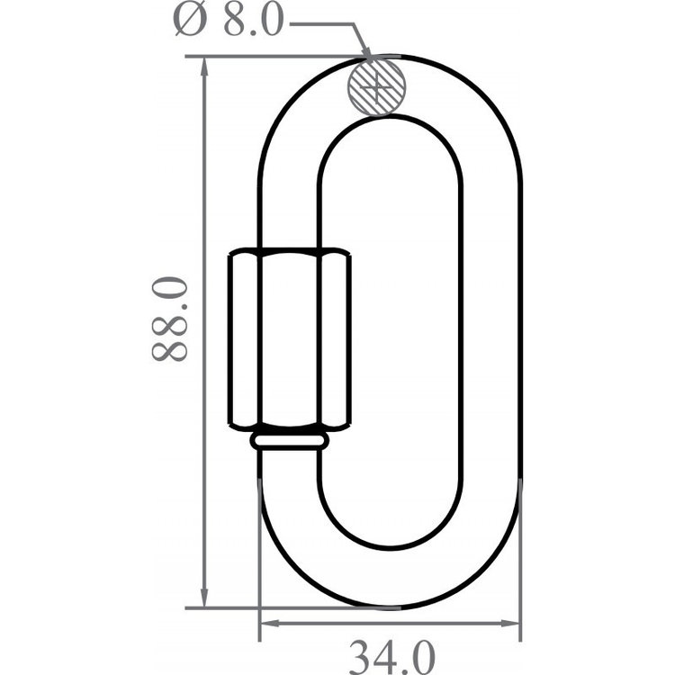 Kratos Stalen Schakeling Ovaal