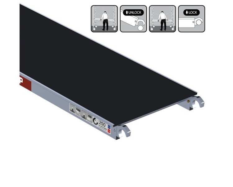 Alu-Top Platform Fiberdeck 2.50M Zonder Luik