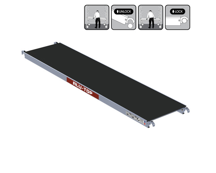 Alu-Top Platform Fiberdeck 2.50M Zonder Luik