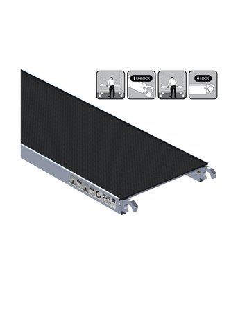 Alu-Top Platform Fiberdeck 3.05M Zonder Luik