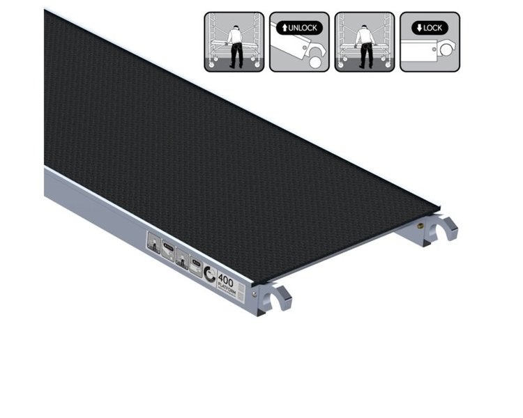 Alu-Top Platform Fiberdeck 4.00M Zonder Luik