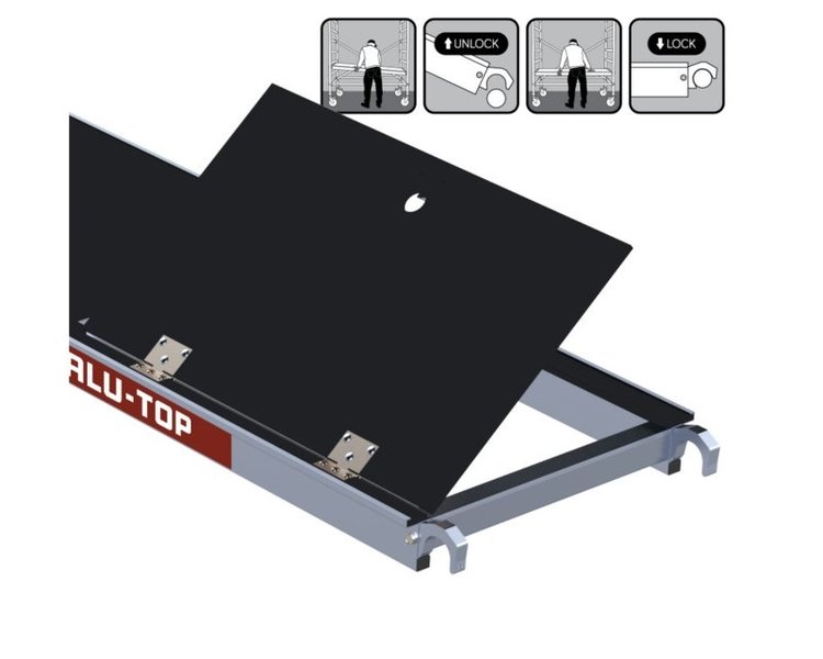 Alu-Top Platform Fiberdeck 1.90M Met Luik