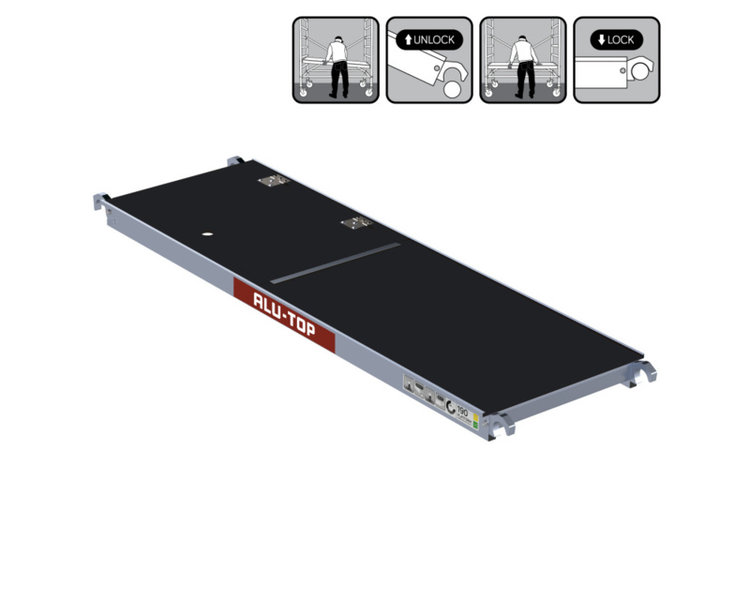 Alu-Top Platform Fiberdeck 1.90M Met Luik