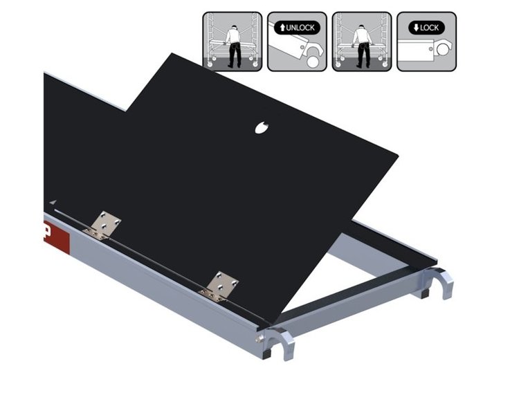 Alu-Top Platform Fiberdeck 4.00M Met Luik