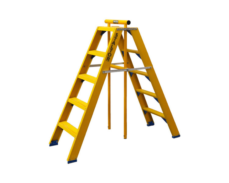 Staltor Dubbele Kunststof Trap 8 Treden (Inklap Beugel)