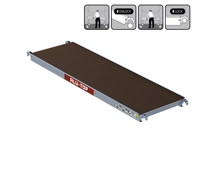 Alu-Top Platform zonder luik 190cm (2e keus)