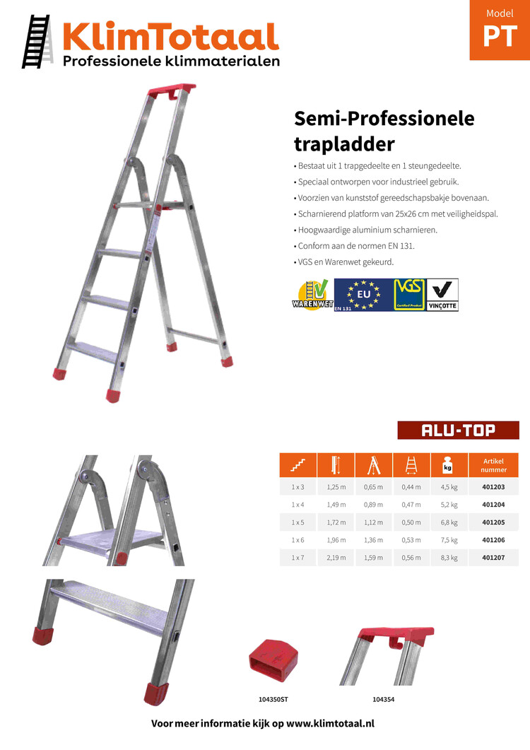 Alu-Top Huishoudtrap 4 Treden