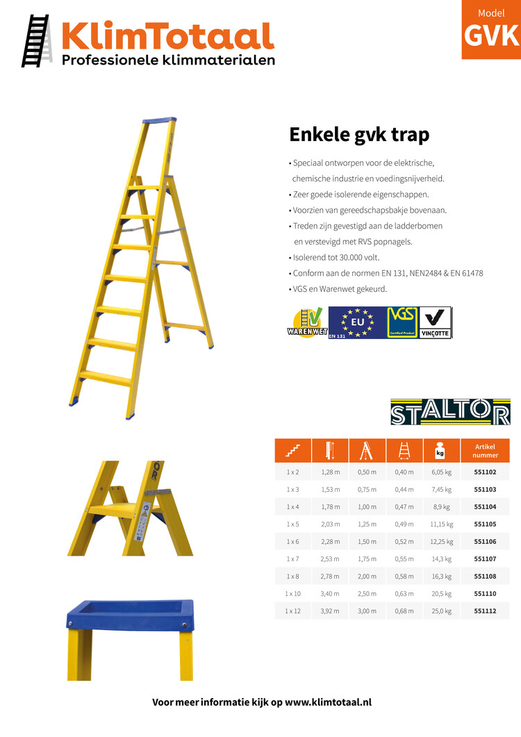 Staltor Enkele Kunststof Trap 4 Treden