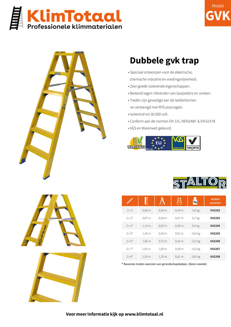 Staltor Dubbele Kunststof Trap 7 Treden