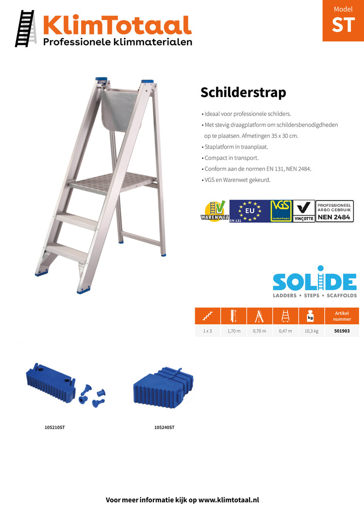 Solide Schilderstrap 3 Treden