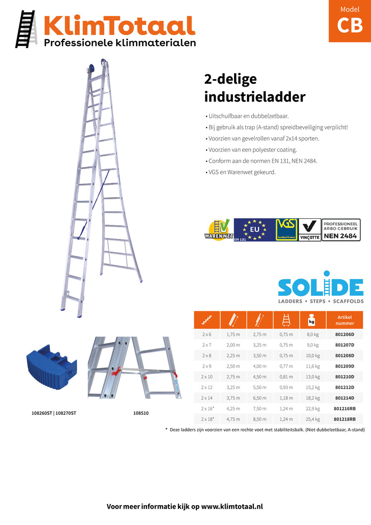 Solide Industrieladder 2x6
